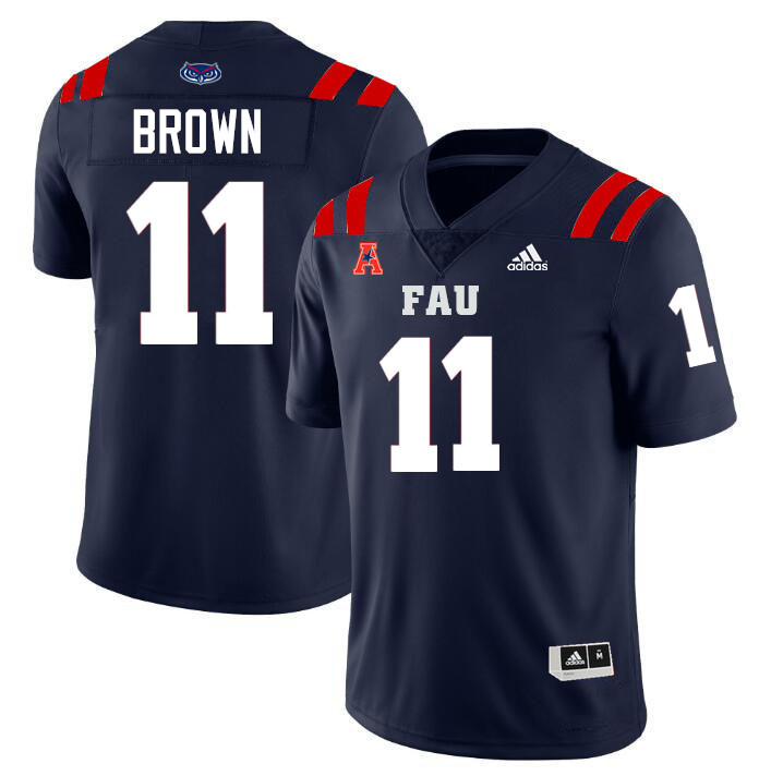 Kahzir Brown FAU Jersey,Florida Atlantic Owls Football Jersey,Uniforms,Gears-Navy